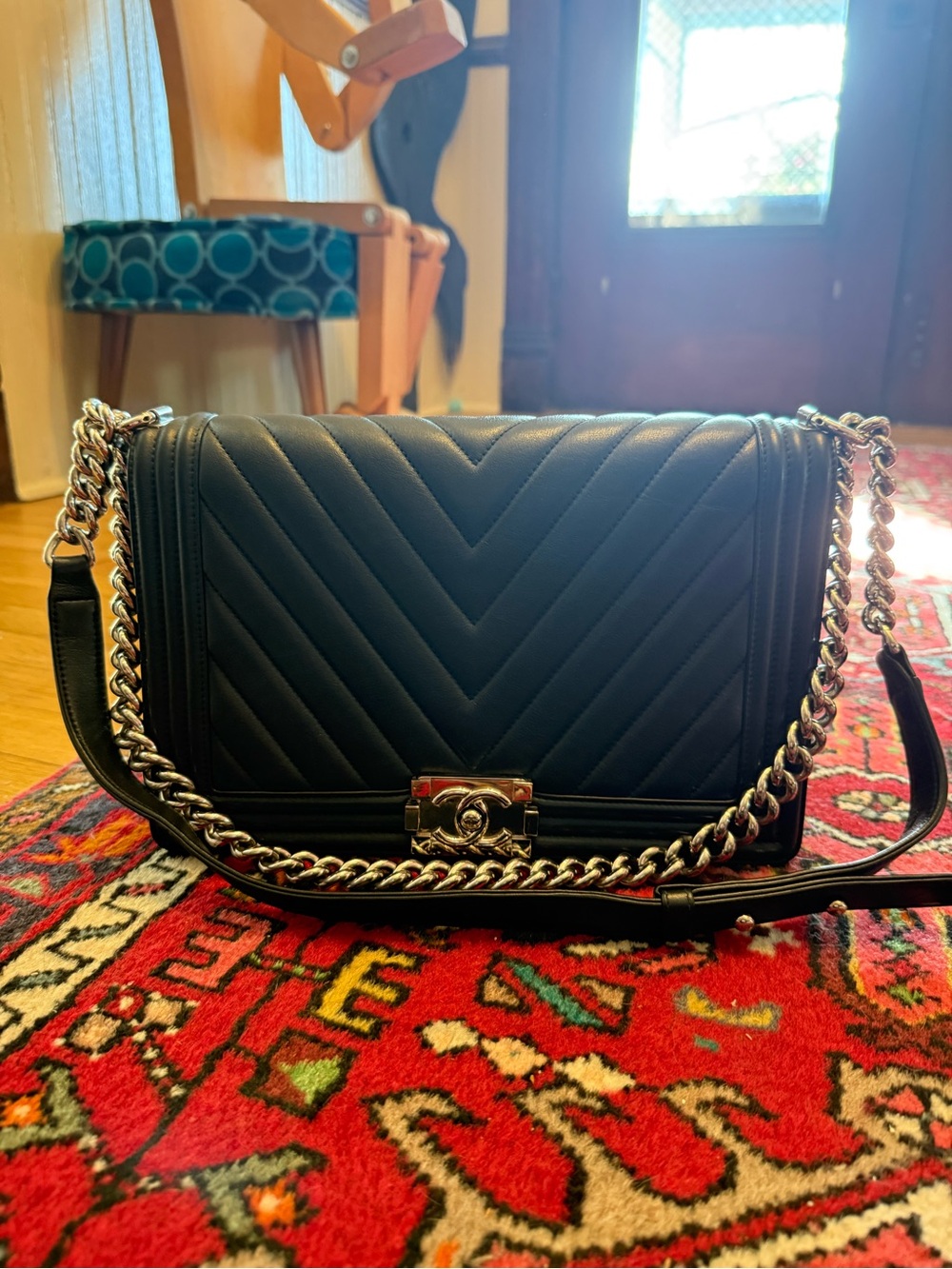 🎉🎉🎉Chanel Black Boy Bag with Silver Hardware. Karl Lagerfeld Design 🩶🩶🩶